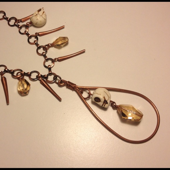 Dia De Los Muertos STATEMENT Necklace with Crystal - Picture 2 of 3