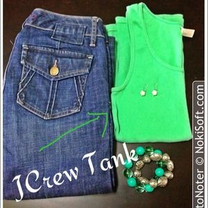 JCrew green skinny tank. Size small:)