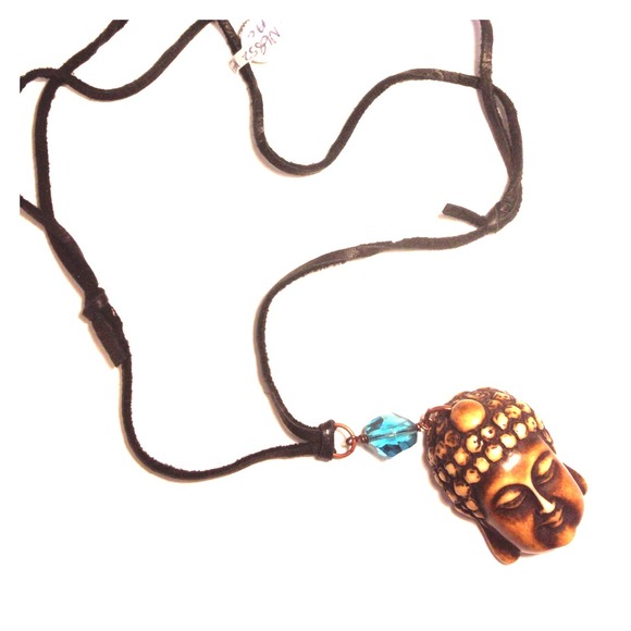 Buddha Flow Statement Necklace with Crystal - Picture 1 of 3