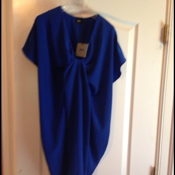 Blue ASOS backless dress.