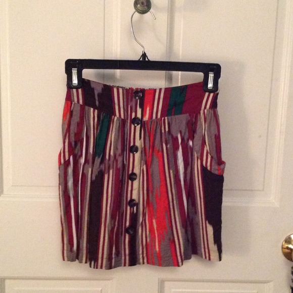 ❌TRADED❌Hippie Stripe Print Skirt - Picture 1 of 3