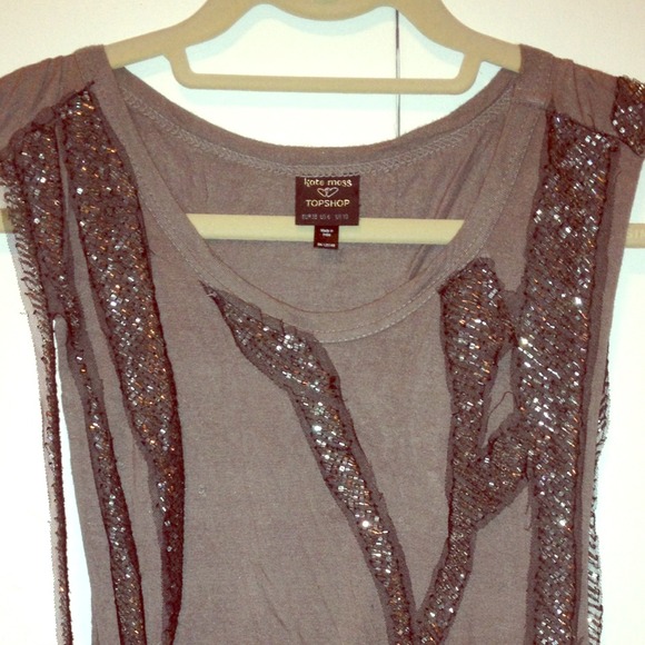 SOLD-Kate Moss for TOPSHOP embellished top - Picture 1 of 2