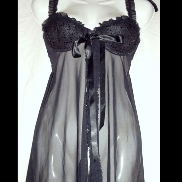 Victoria's Secret Other - Black Vs Lingerie with Sequin Top