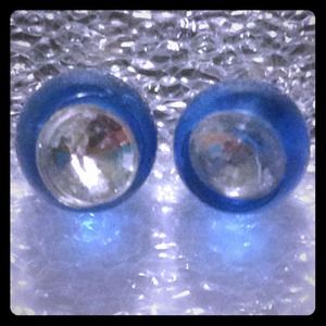Blue dot earrings
