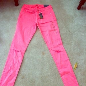 Neon pink pants