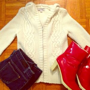 Hooded Cream Colored Sweater