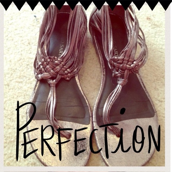 Franco Sarto pewter sandals
