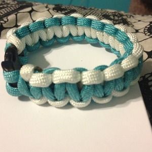 Baby blue and white knot bracelet