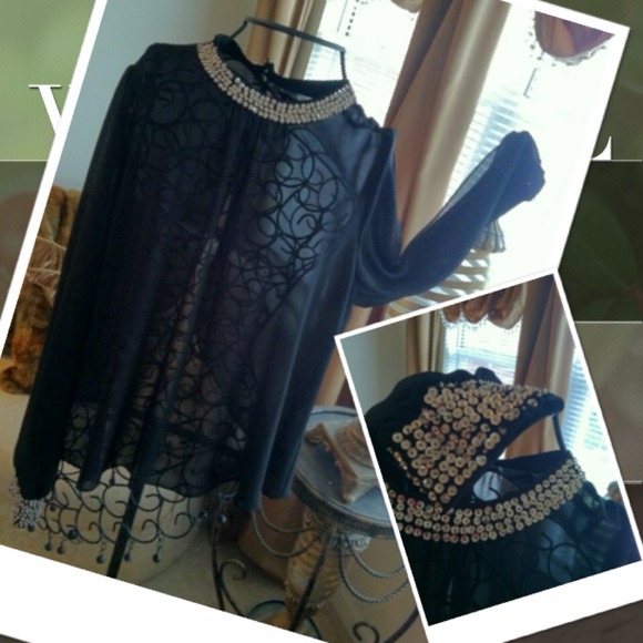 ♠THAT♠ACE♠BLACK♠COUTURE♠TOP♠ - Picture 2 of 4