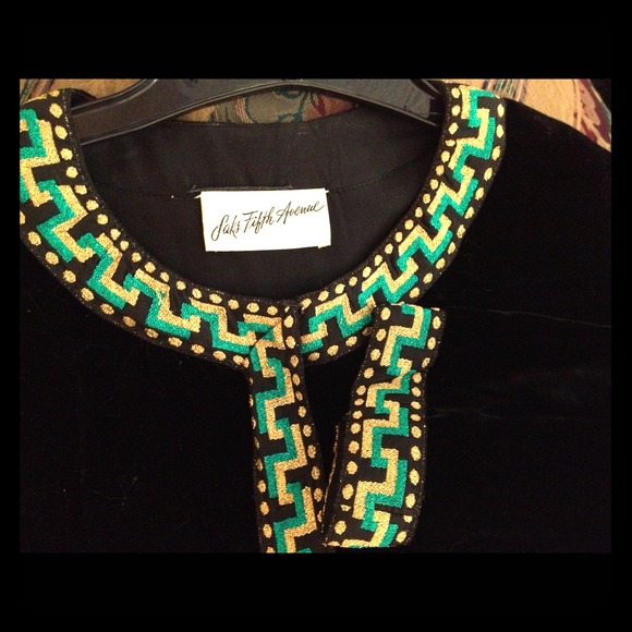 Saks Fifth Avenue  Other - VINTAGE  (60's) velvet with brocade trim robe