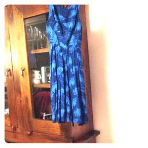 Anthropologie Blue Floral Dress Size 0