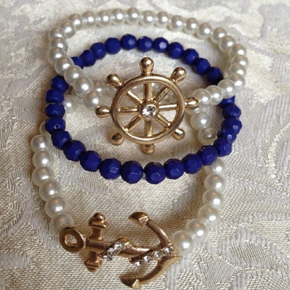 Jewelry - ⚓Navy Blue Nautical Stretchy Stack Set