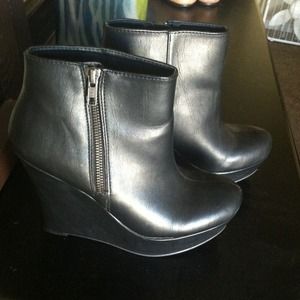 SOLD IN BUNDLE Black Wedge Booties
