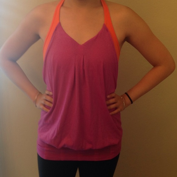lululemon athletica Tops - Lululemon Practice Freely Tank - pink and orange