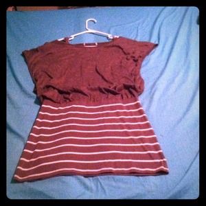 Gray and white striped dress