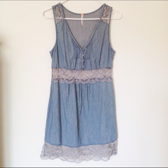 Free People chambray lace dress