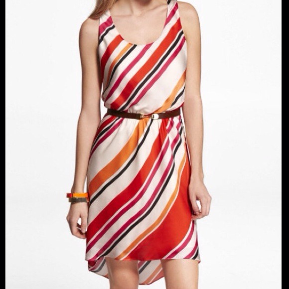 Express stripe summer hi-low dress