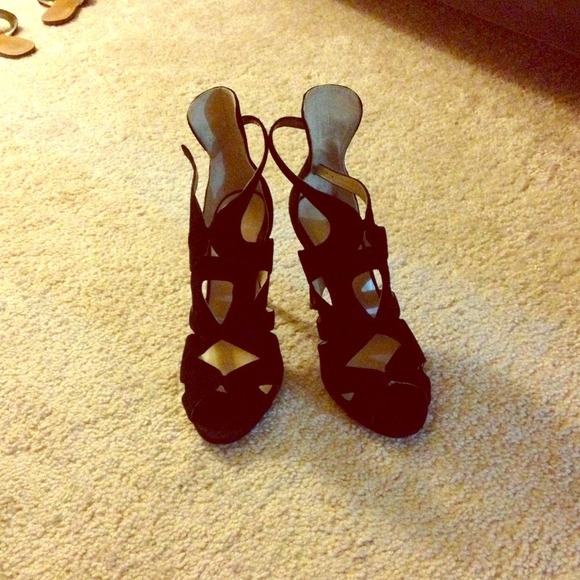 Zara black strapy heels