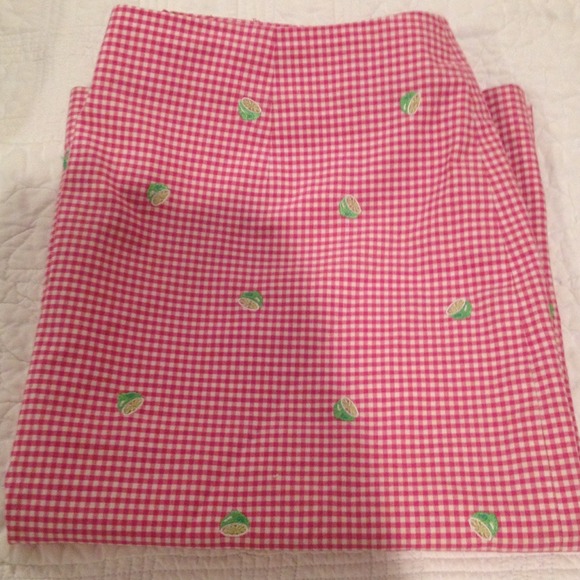 Talbots Cute Pink/White Skirt with Limes in Size 8