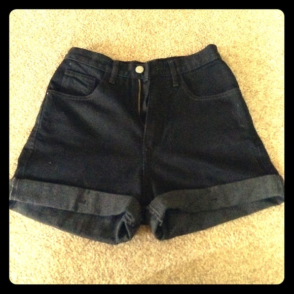 High waisted black shorts