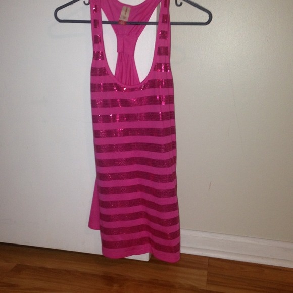Sparkly pink dressy tank
