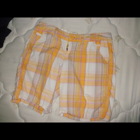 Yellow plaid shorts