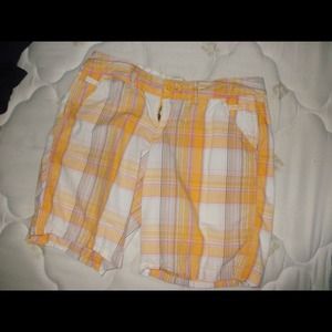 Yellow plaid shorts