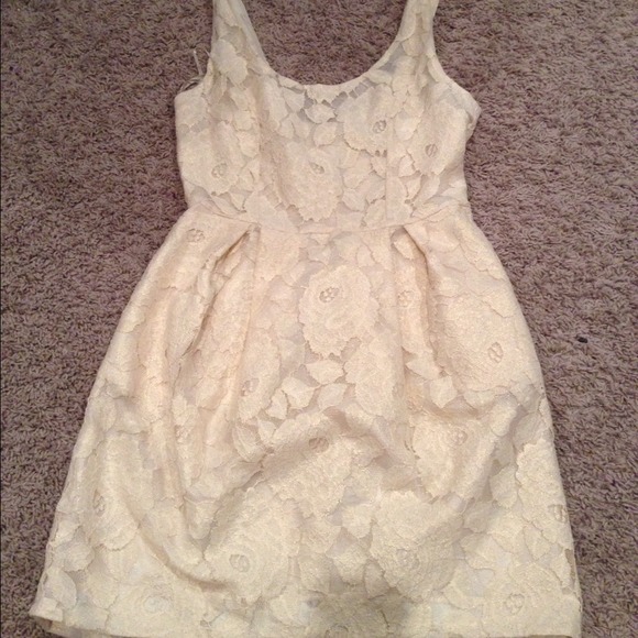 Ivory and gold floral dress