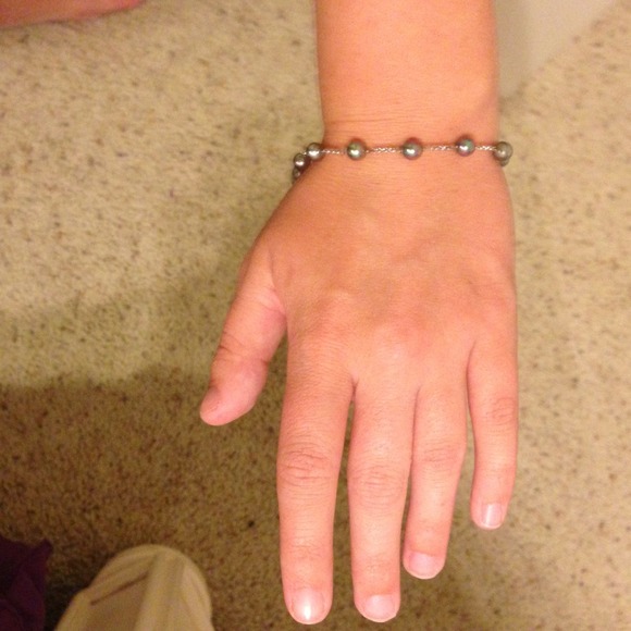 Imitation black pearl bracelet - Picture 1 of 3