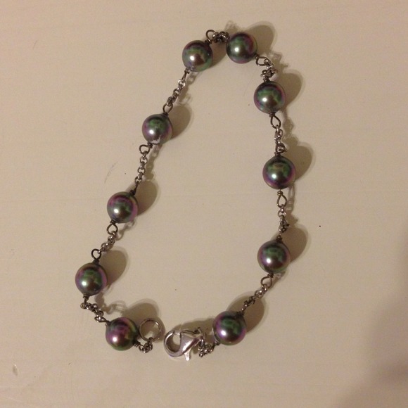 Imitation black pearl bracelet - Picture 3 of 3