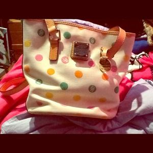 Dooney and Bourke podka dot bucket bag