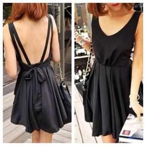 🔥NEW: Backless w/bow Pleated Dress