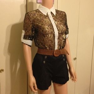 Black high waist shorts, free belt ✂price cut✂