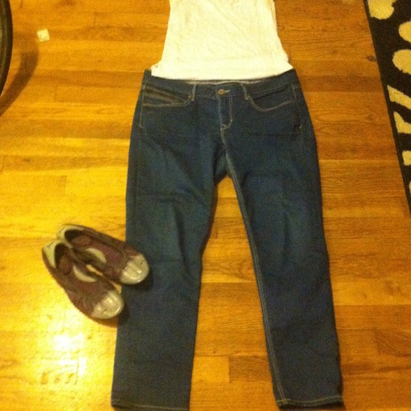 Gap, ankle length, denim with stretch jeans
