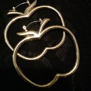 Gold apple bottom earrings