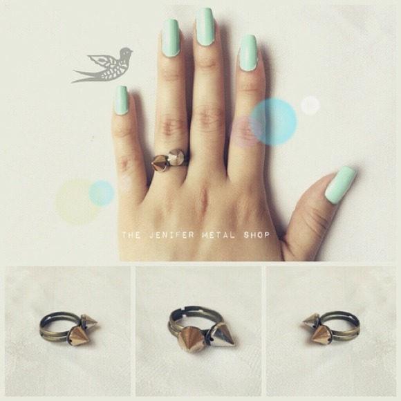 Gold and Silver Spikes Stackable Rings