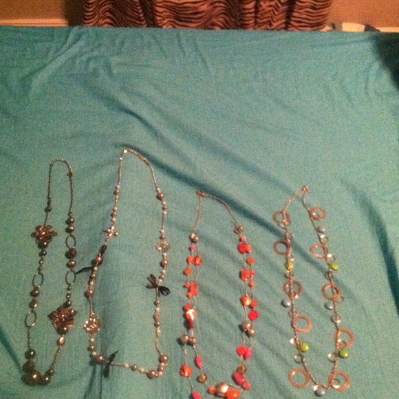 Four long necklaces