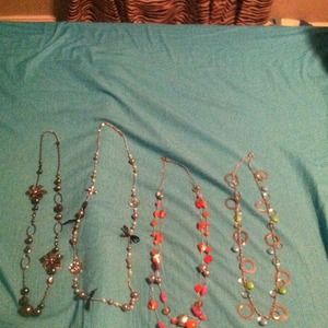 Four long necklaces