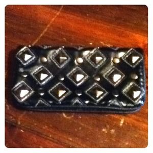 Black Studded Magnetic Clasping Wallet