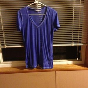 A burnout/distressed sheer fitted t-shirt from F21