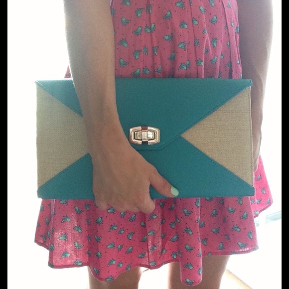 boutique Clutches & Wallets - New, turquoise and khaki clutch/purse