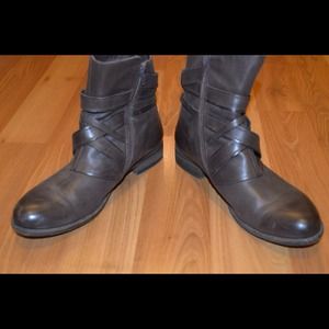 Miz Mooz dark brown ankle boots.