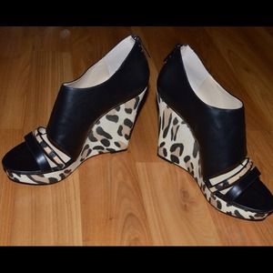 Calvin Klein animal print wedge sandals