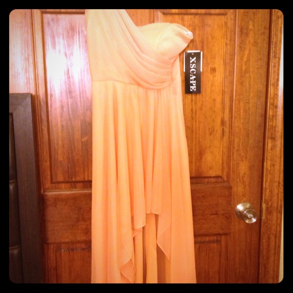 One Shoulder hi-low prom dress