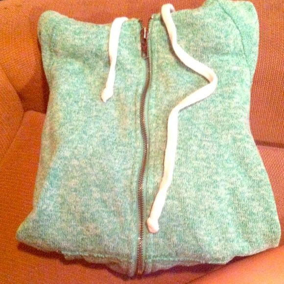 Green American eagle zip up hoodie.