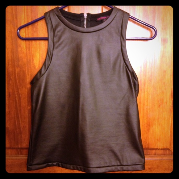 Tops - Faux leather tank top