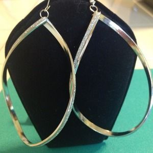 Oval shaped sparkly earrings