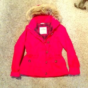 Hollister red winter coat