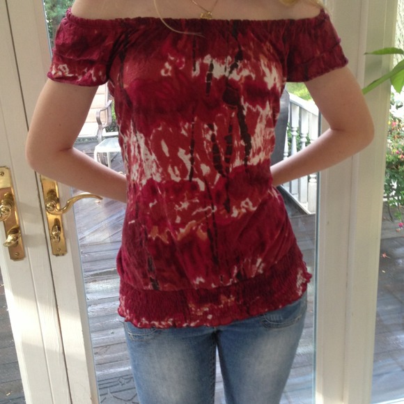 Red tie-dye shirt, worn once. - Picture 1 of 2