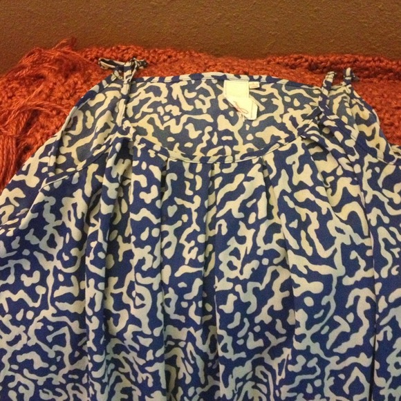 Blue and white paisley dress.